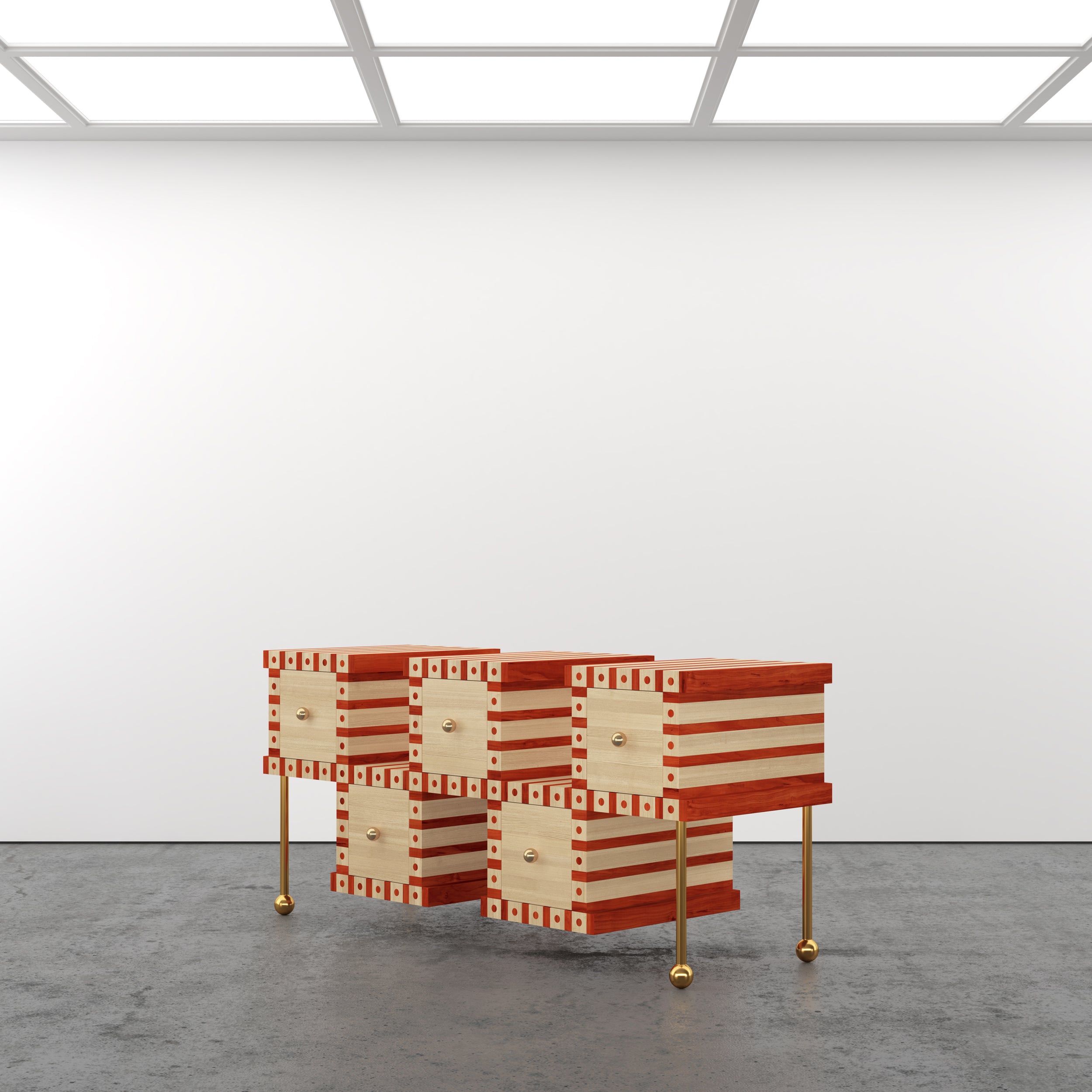 Striped Cube Credenza
