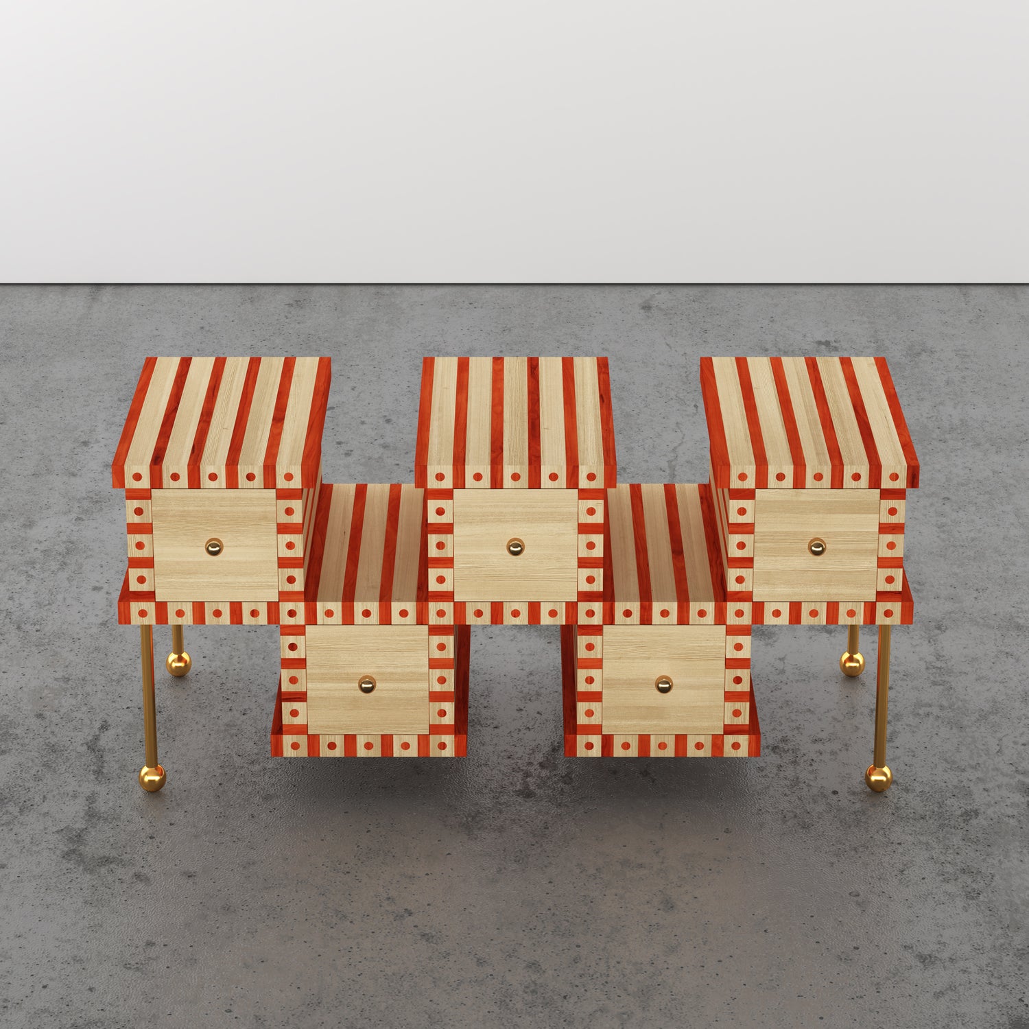 Striped Cube Credenza