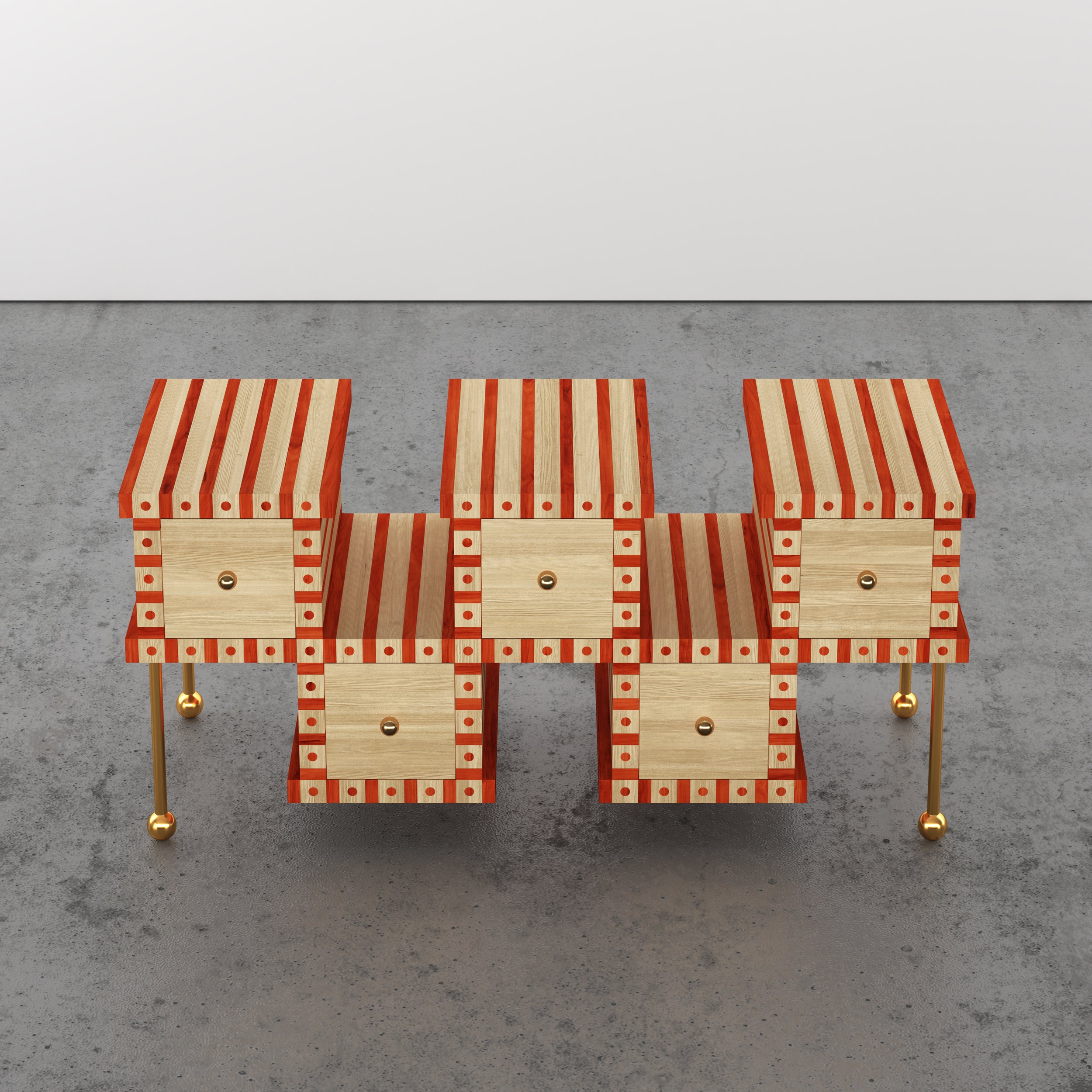 Striped Cube Credenza