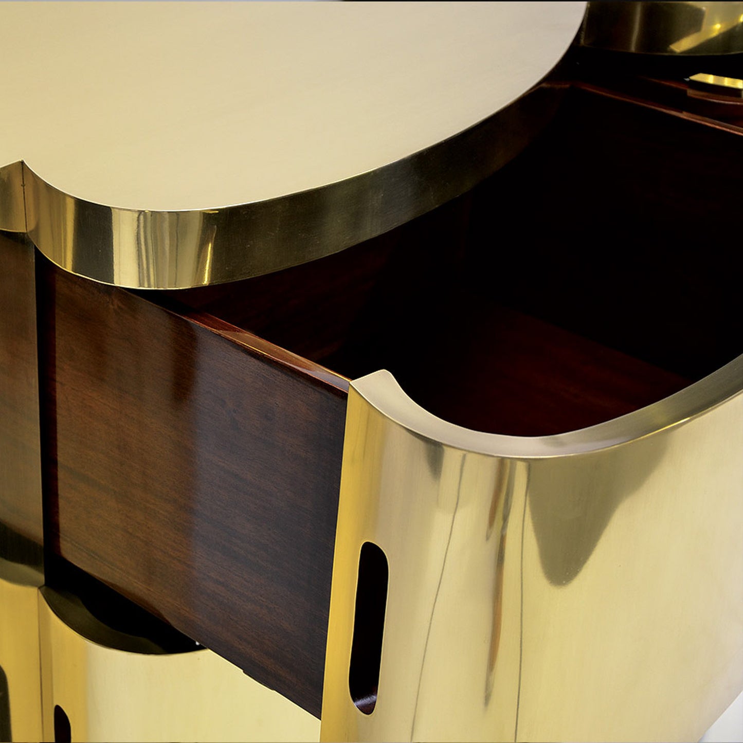 Susu Brass Bedside Table (4 Drawers)