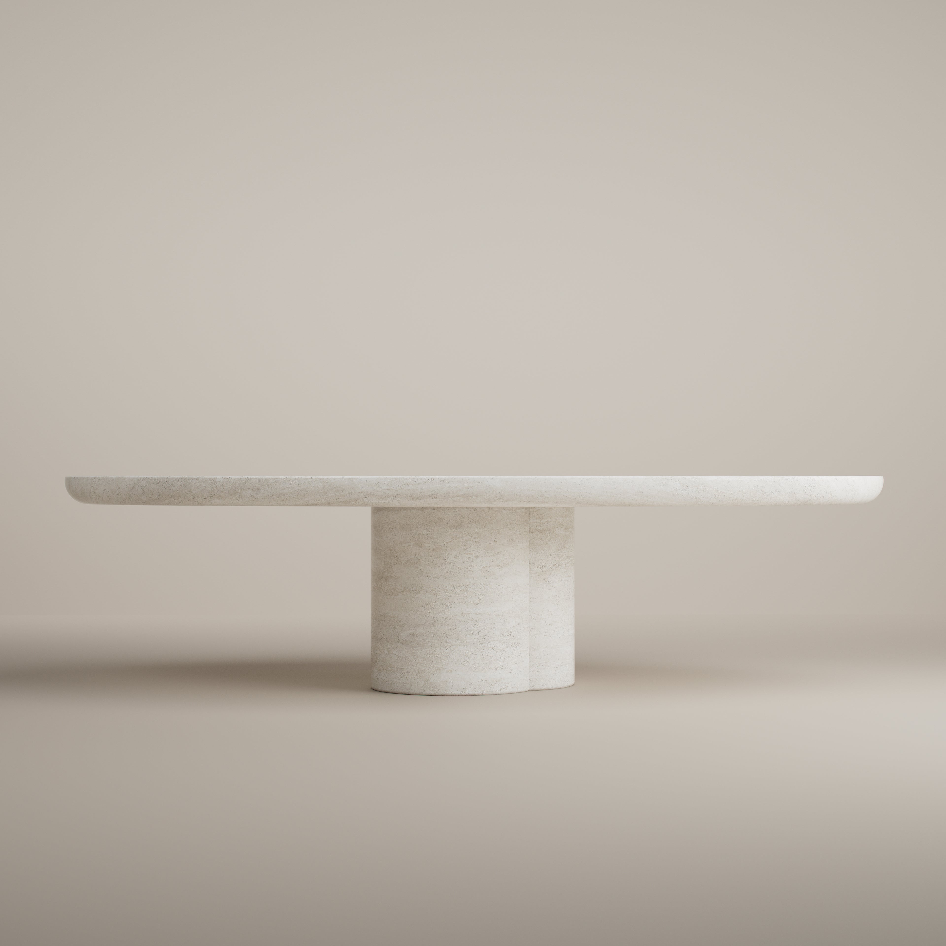 Tomoon Dining Table Oval - Travertine Osso
