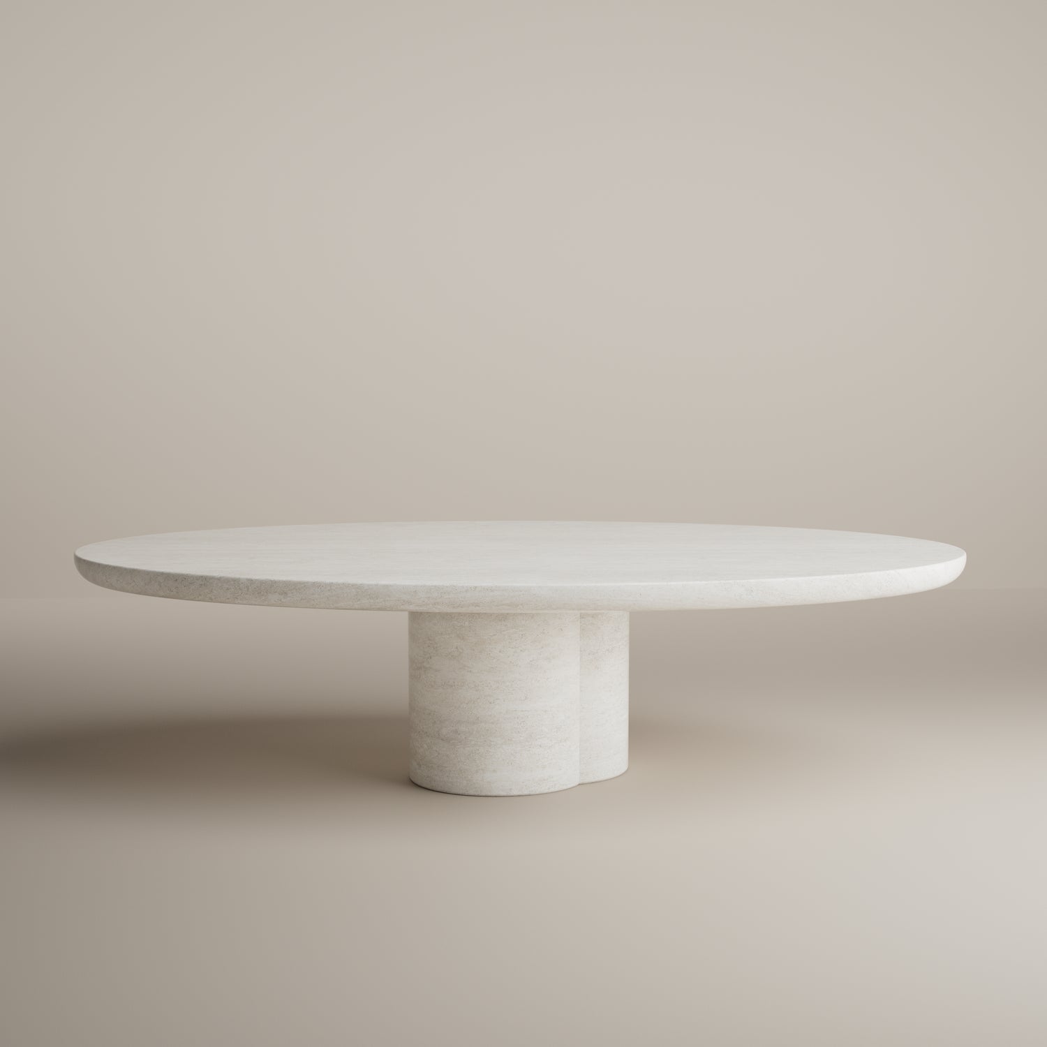 Tomoon Dining Table Oval - Travertine Osso