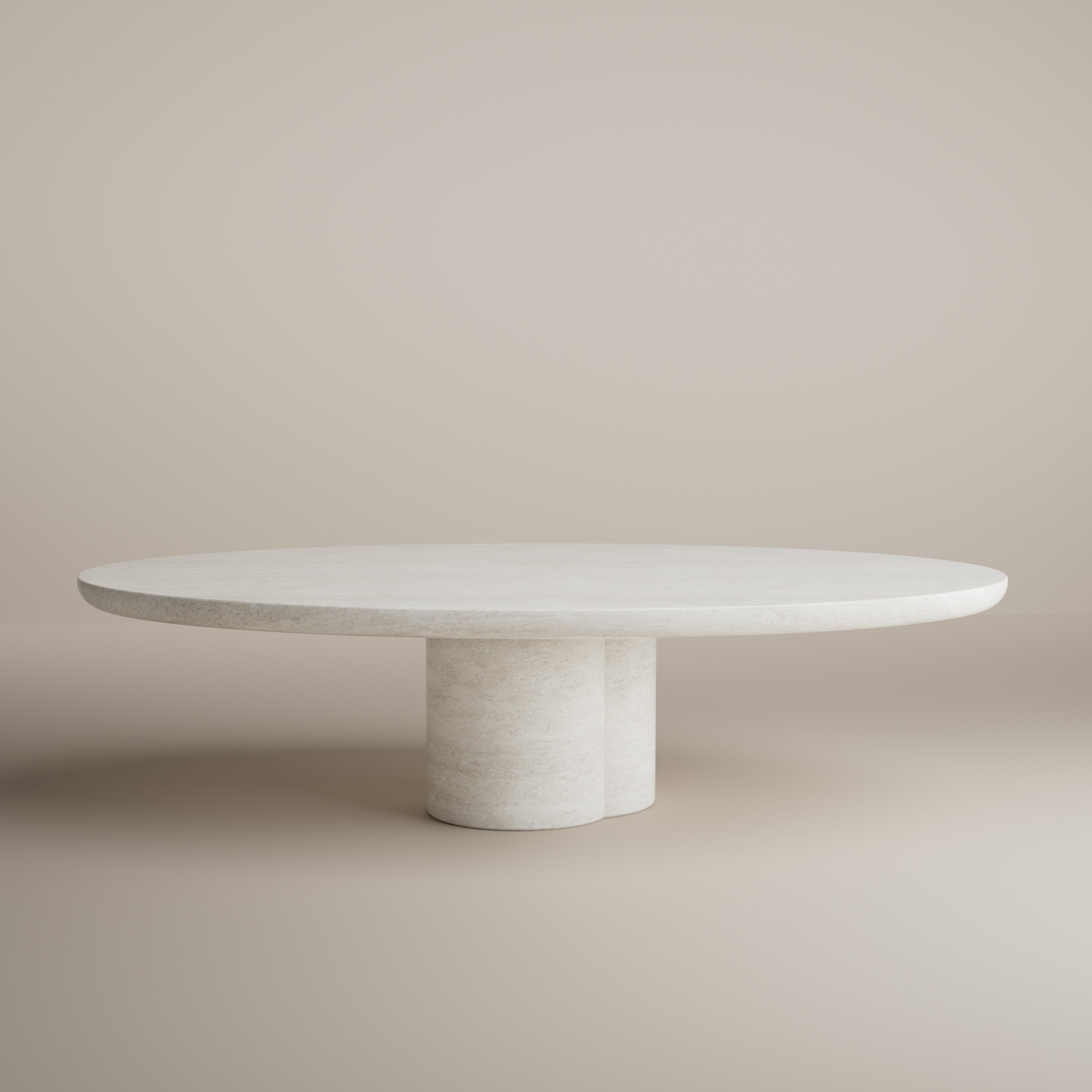 Tomoon Dining Table Oval - Travertine Osso