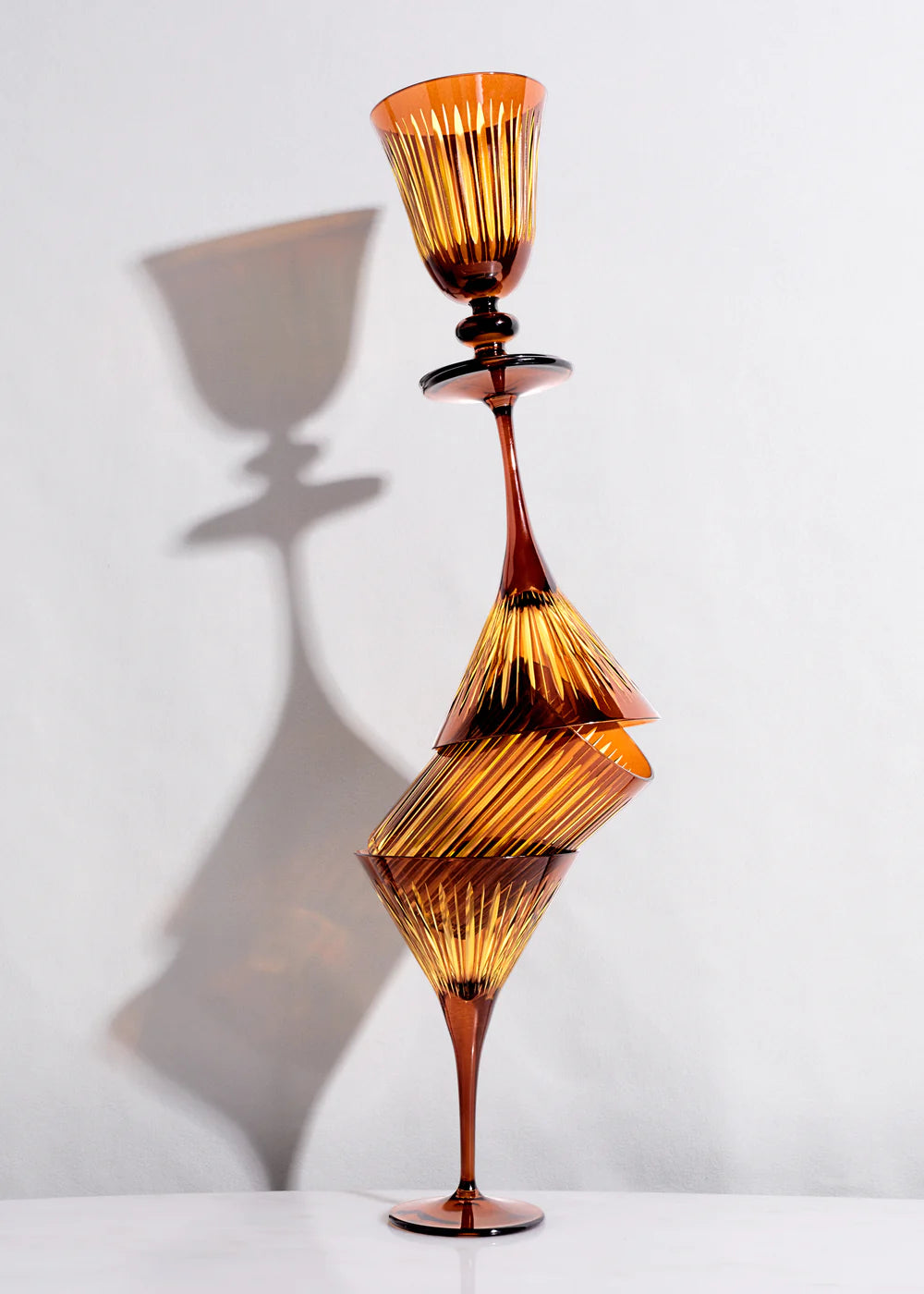 Prism Wine Glasses Amber