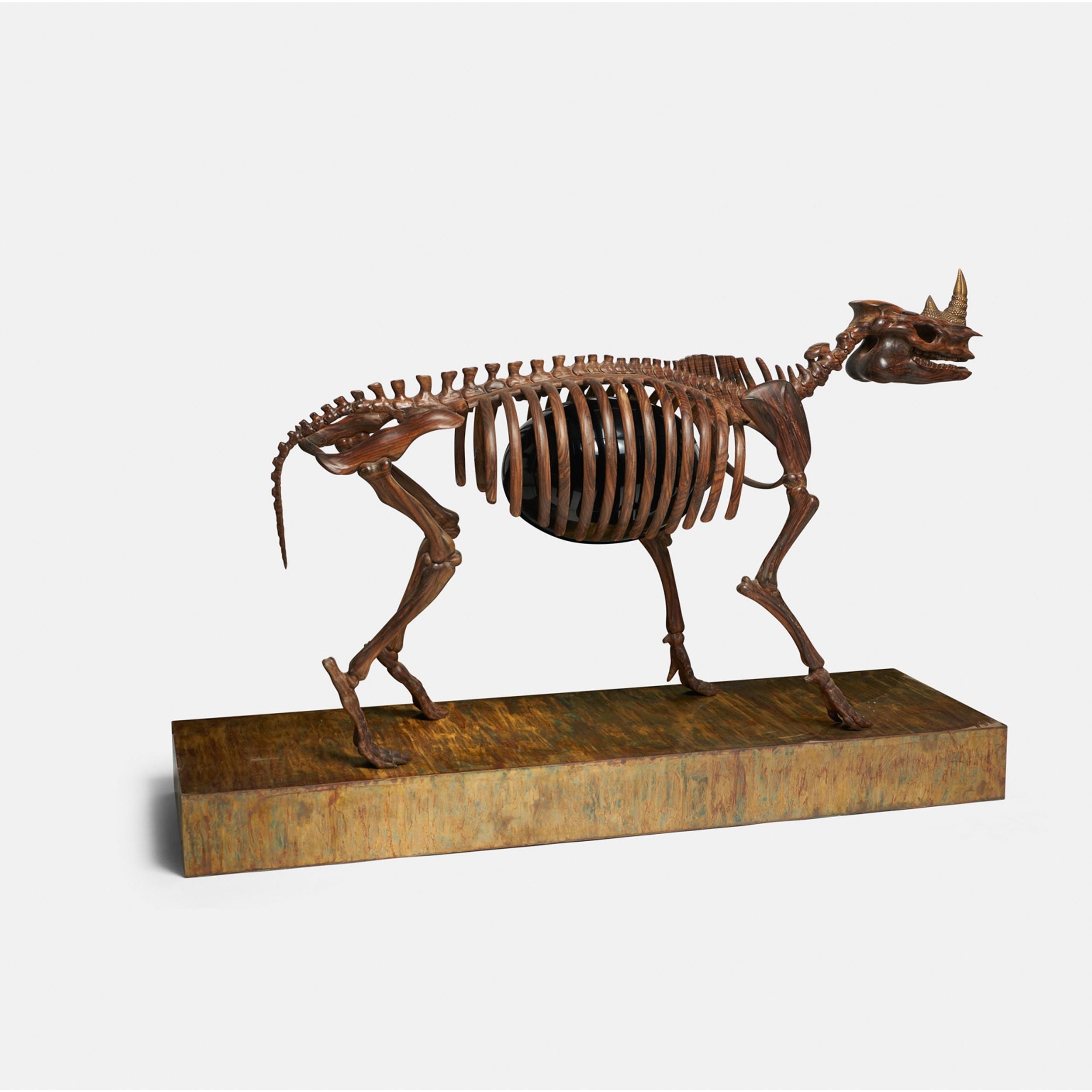 Ebony Rhino Skeleton Console