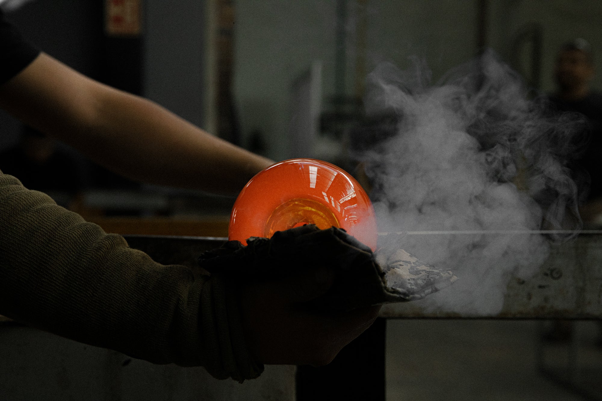 Nebula Lighting Sculpture - 13 Bubbles - Amber Glass