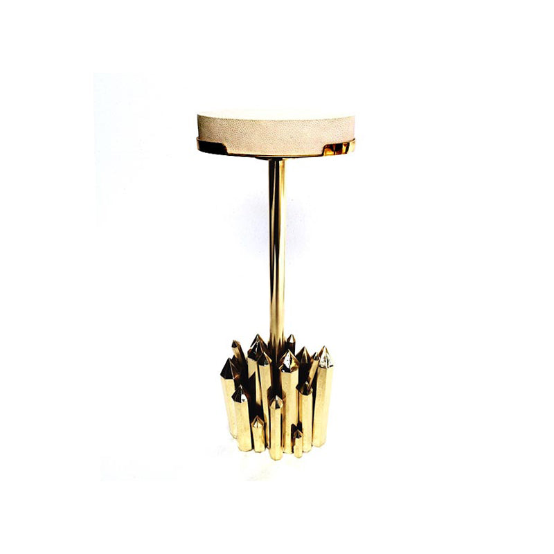 Kryptonite Drink Table (Polished Brass & Shagreen)
