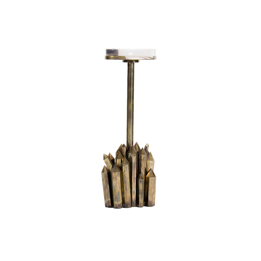 Kryptonite Drink Table (Tortoise Brass & Magnifying Resin)