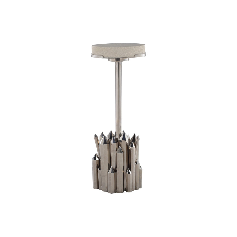 Kryptonite Drink Table (Polished Stainless & Shagreen)