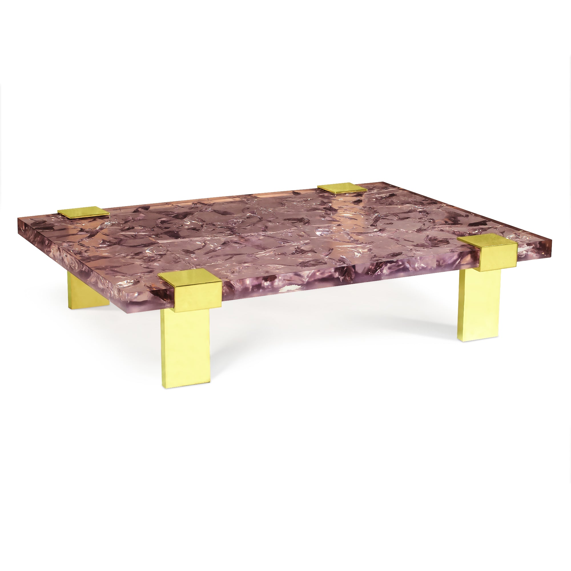 Clasp Coffee Table Ice Cracked Resin