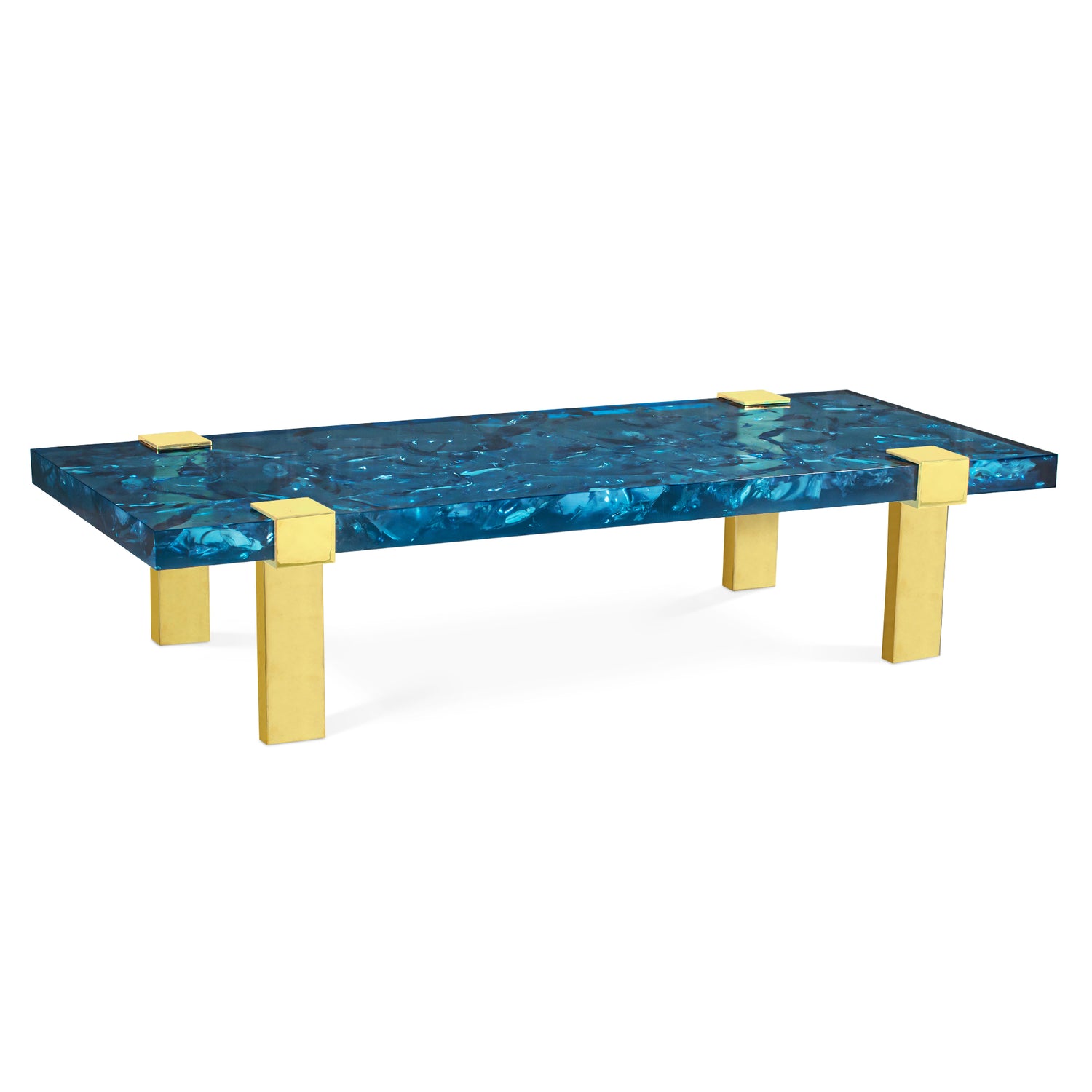 Clasp Coffee Table Ice Cracked Resin