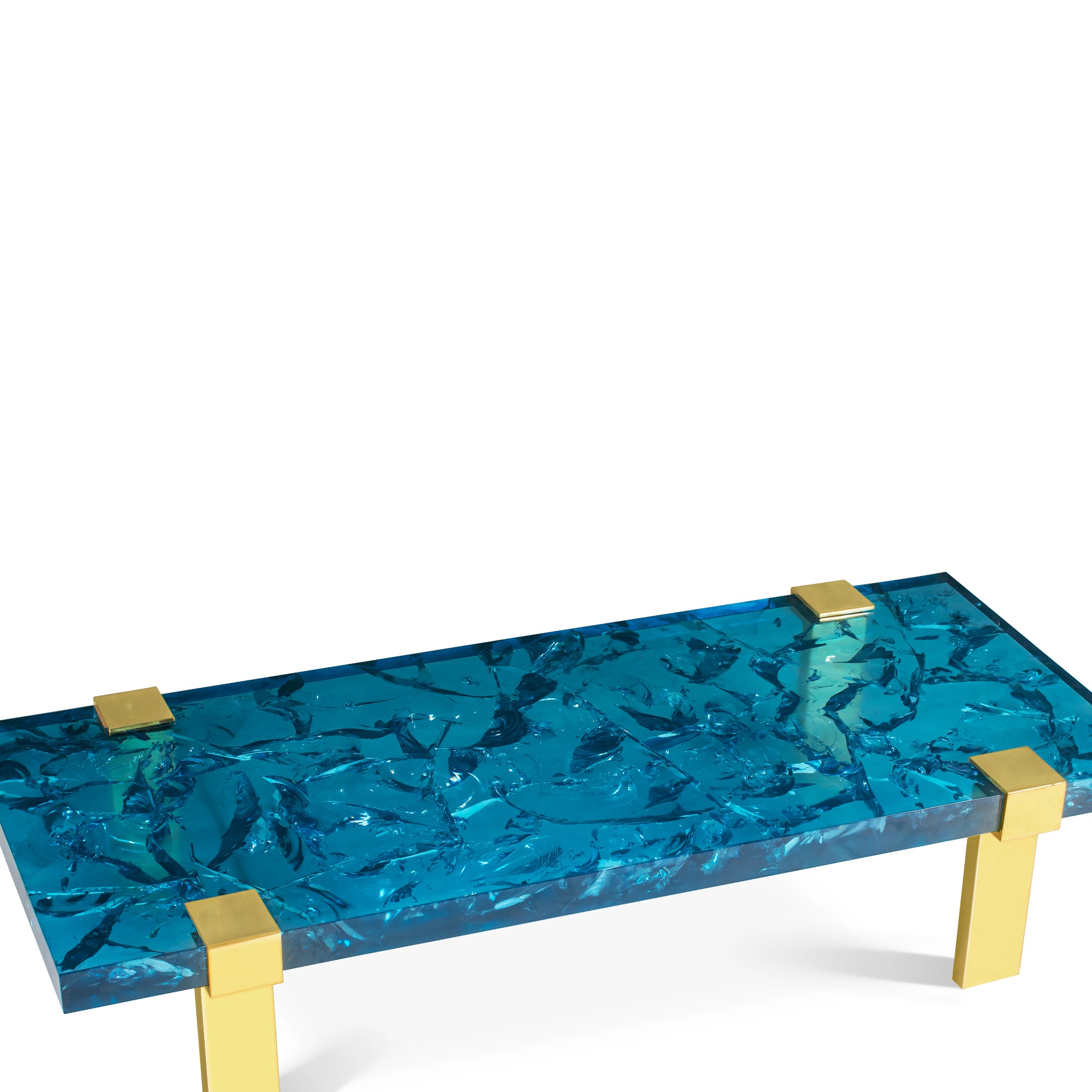 Clasp Coffee Table Ice Cracked Resin