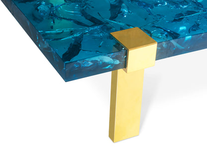 Clasp Coffee Table Ice Cracked Resin