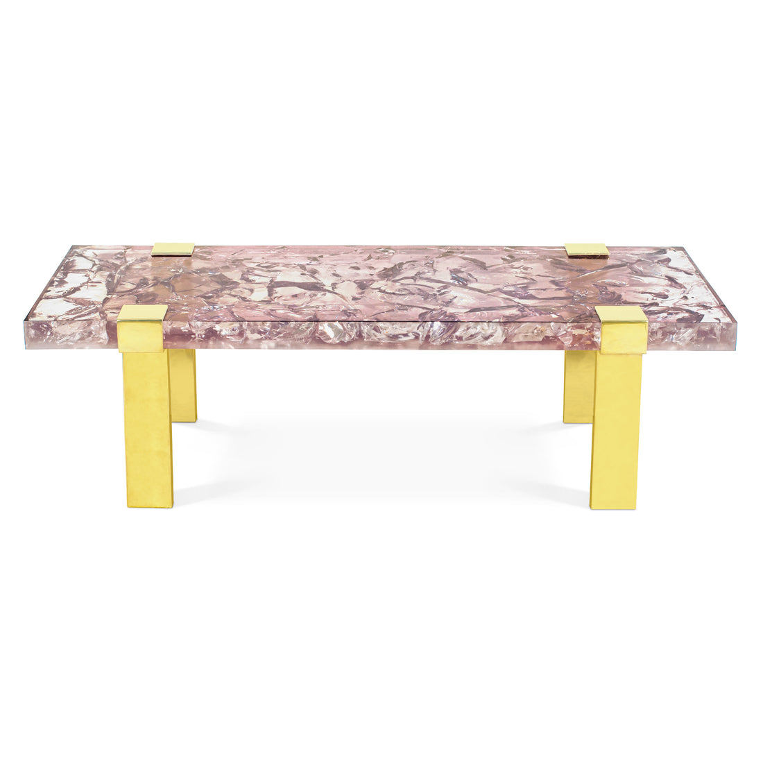 Clasp Coffee Table Ice Cracked Resin