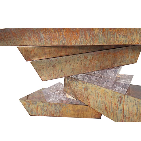 Plateau Console (Tortoise Brass &amp; Ice Resin)