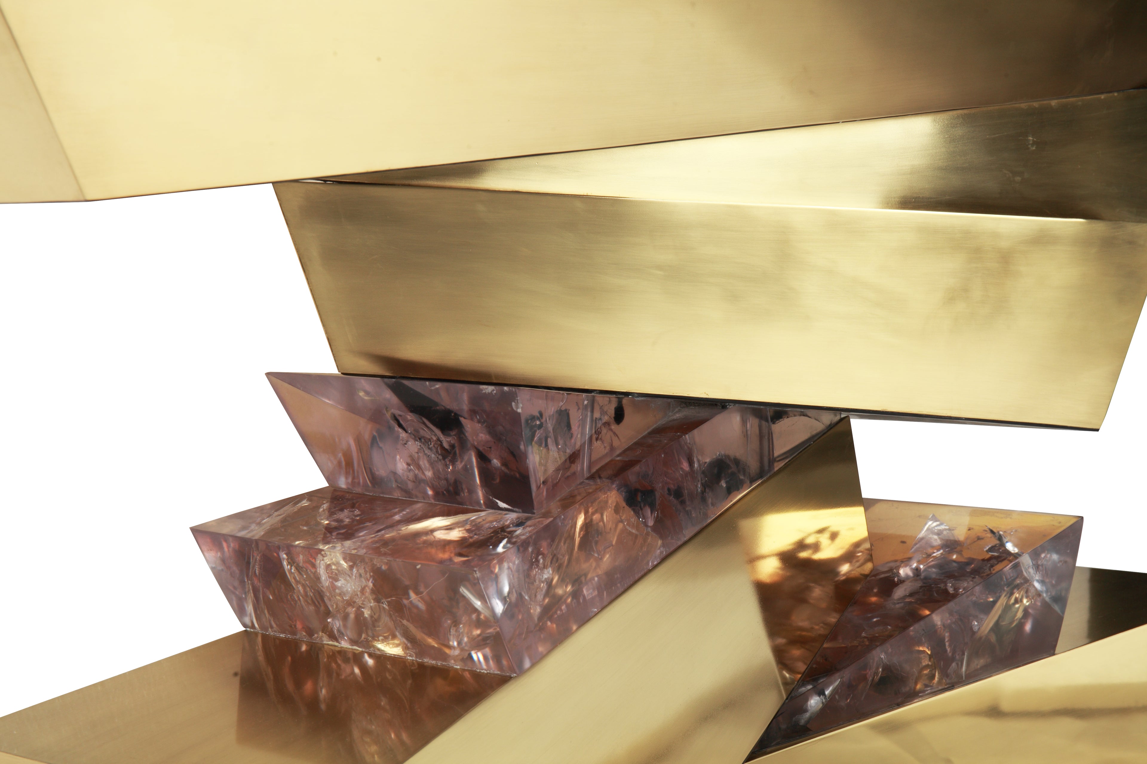 Plateau Console (Brass &amp; Ice Resin)