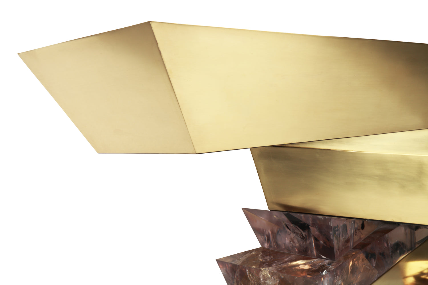 Plateau Console (Brass &amp; Ice Resin)