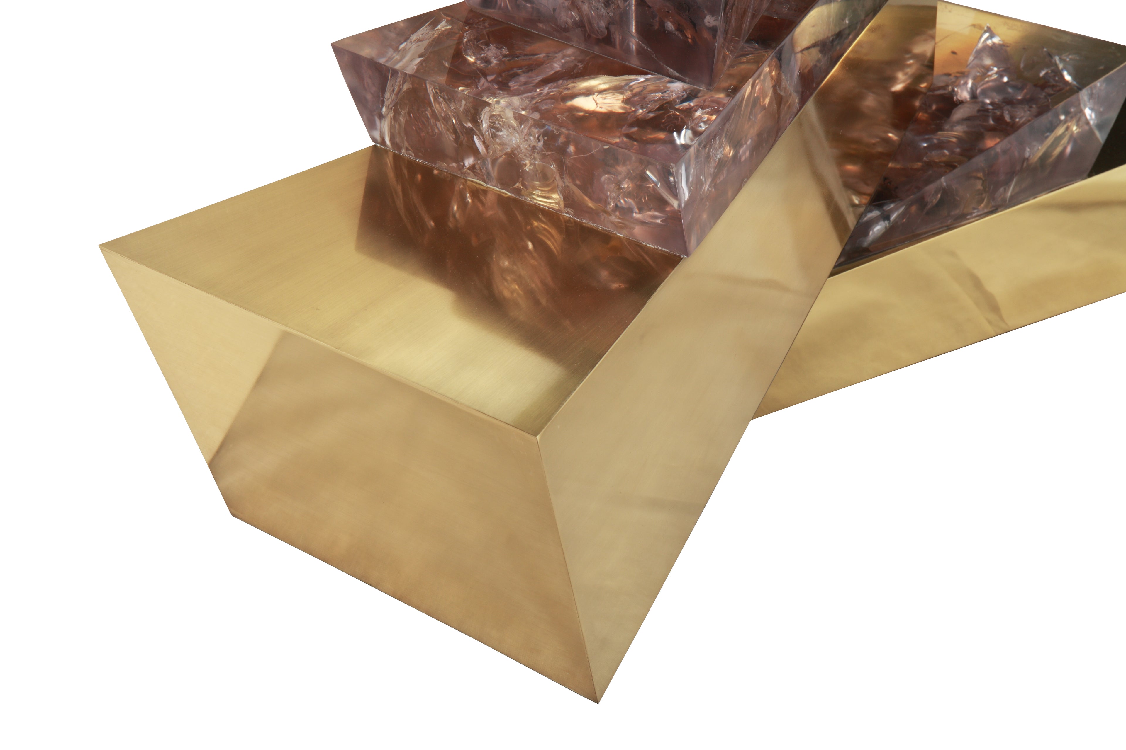 Plateau Console (Brass &amp; Ice Resin)