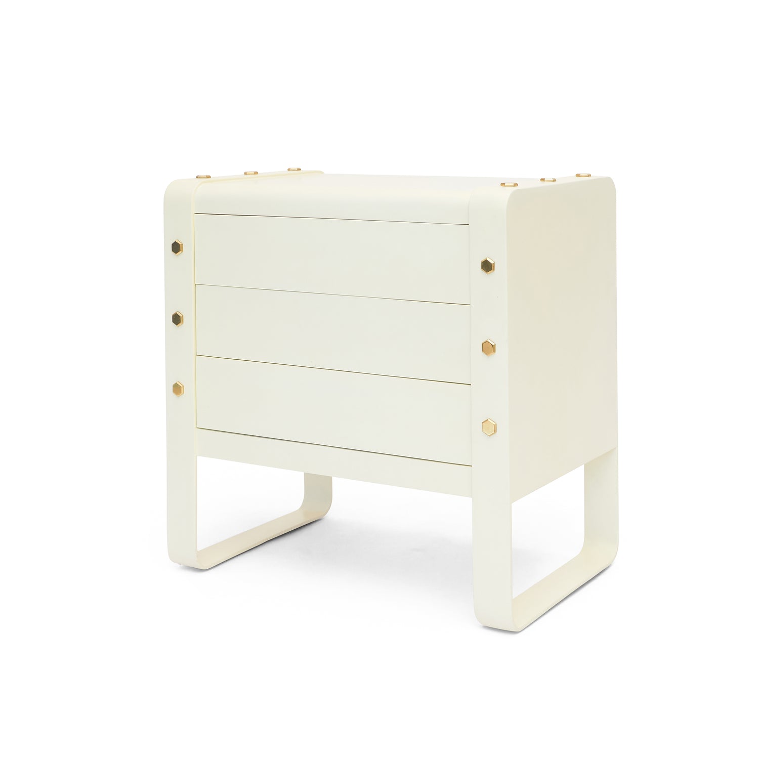 Lug Bedside Table (Bleached Brass)