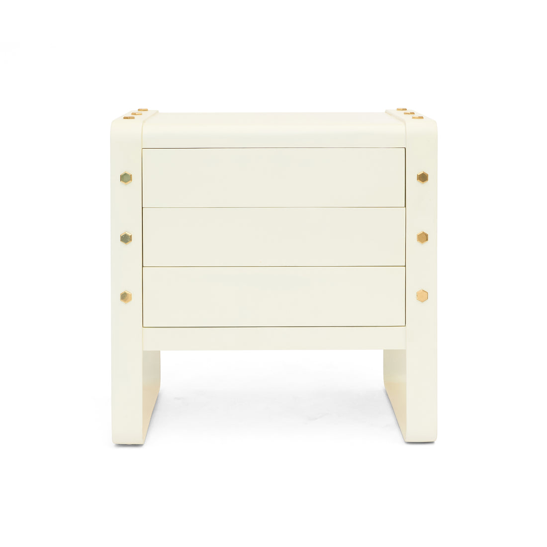 Lug Bedside Table (Bleached Brass)