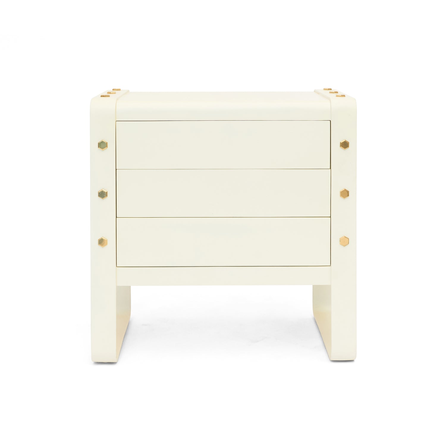 Lug Bedside Table (Bleached Brass)