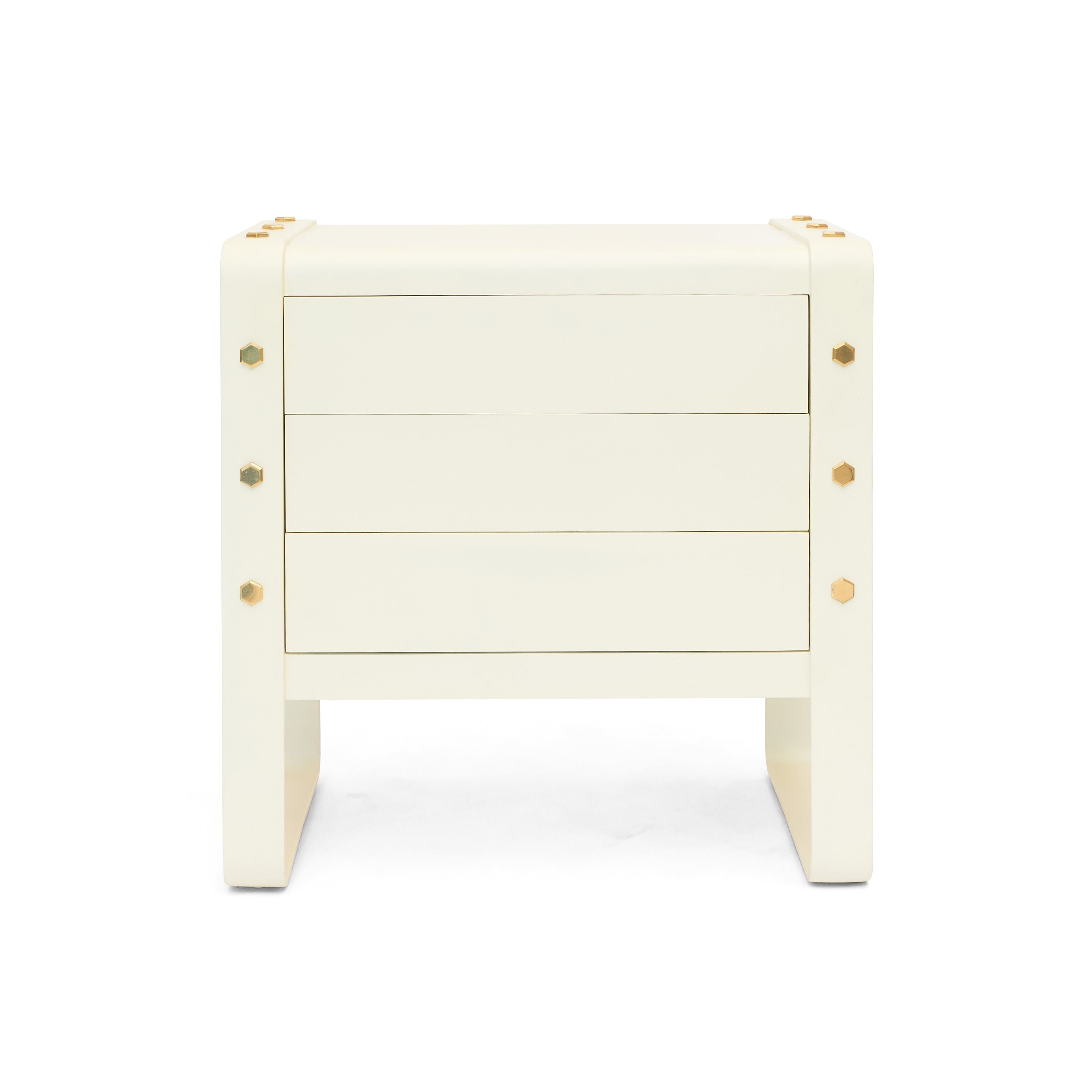 Lug Bedside Table (Bleached Brass)