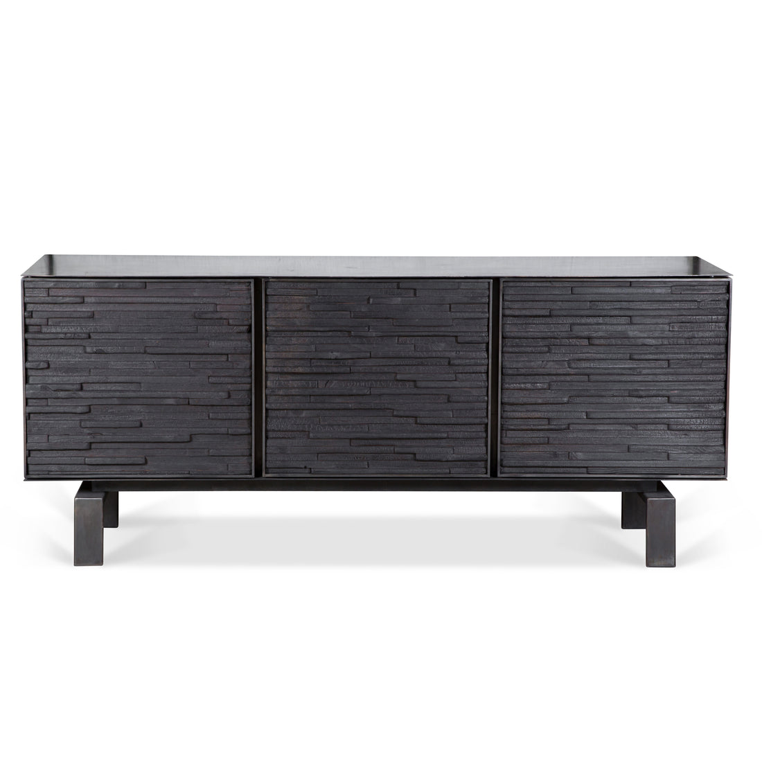 Charred Wood Cabinet 72&quot;