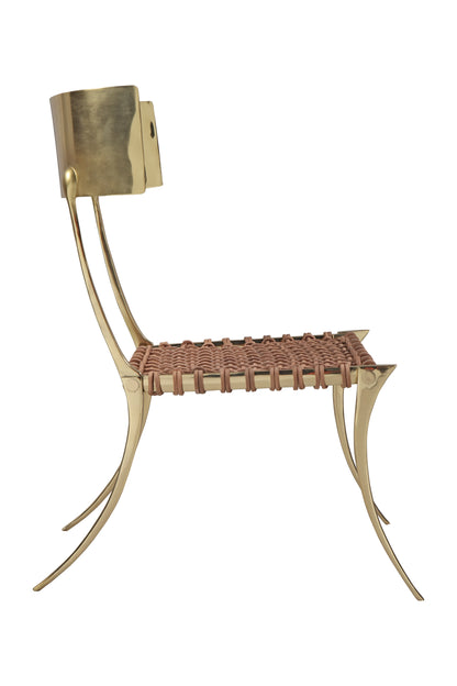 Brass Klismos Chair