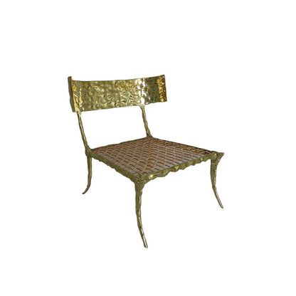 Aqua Brass Club Chair