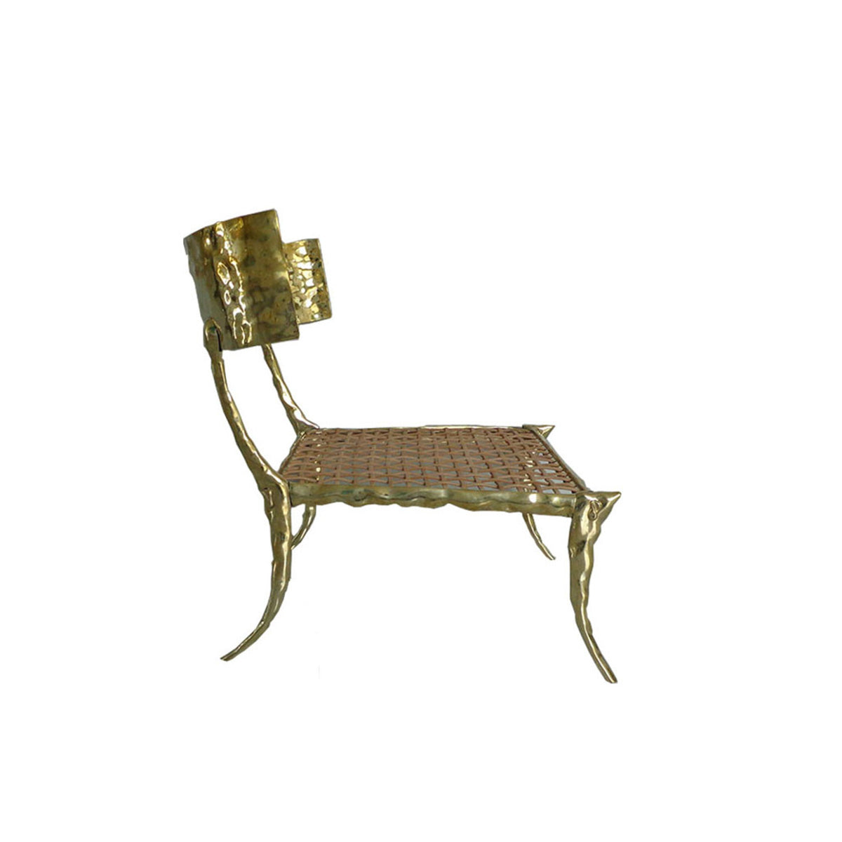 Aqua Brass Club Chair