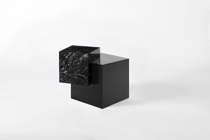 Askew Table Stone, Black Steel