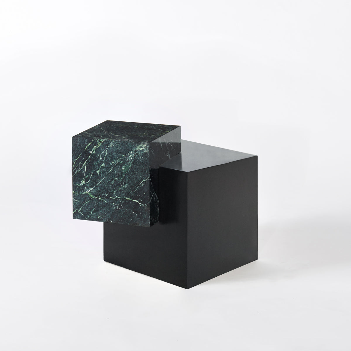 Askew Table Stone, Black Steel