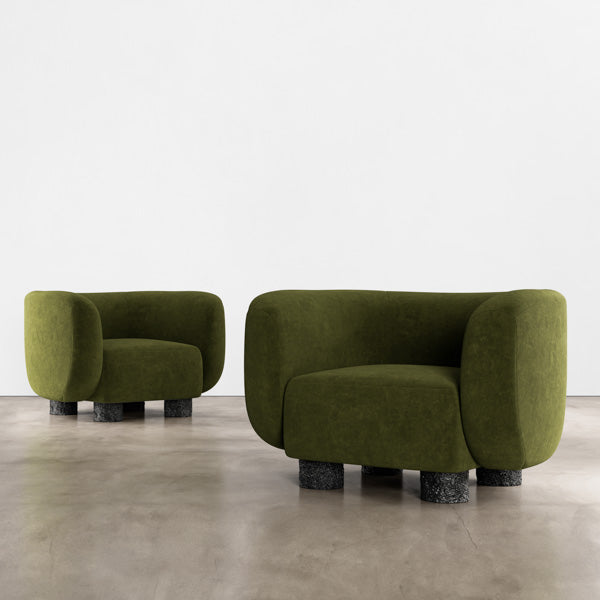 Rotterdam armchair and online ottoman