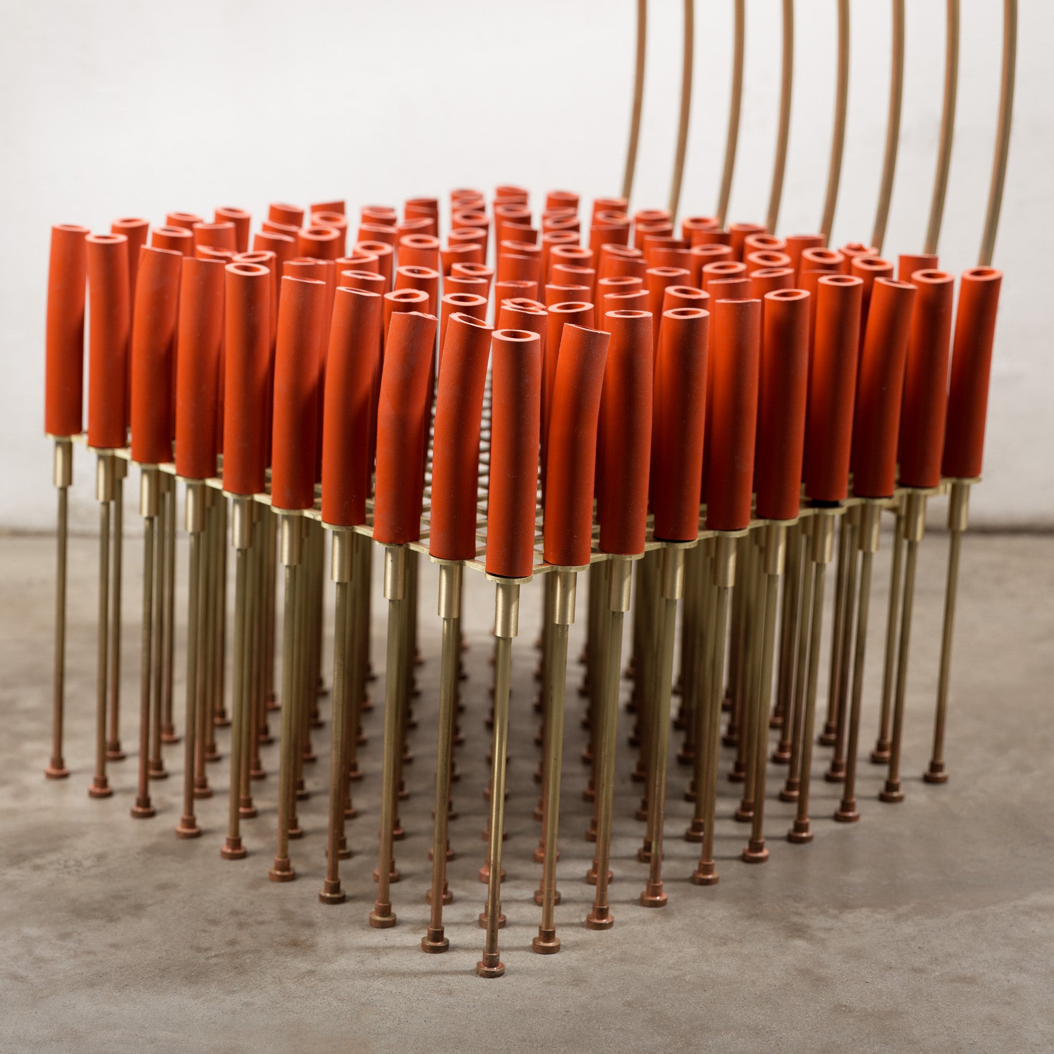 Chair with Tubes and Brass by Gentner