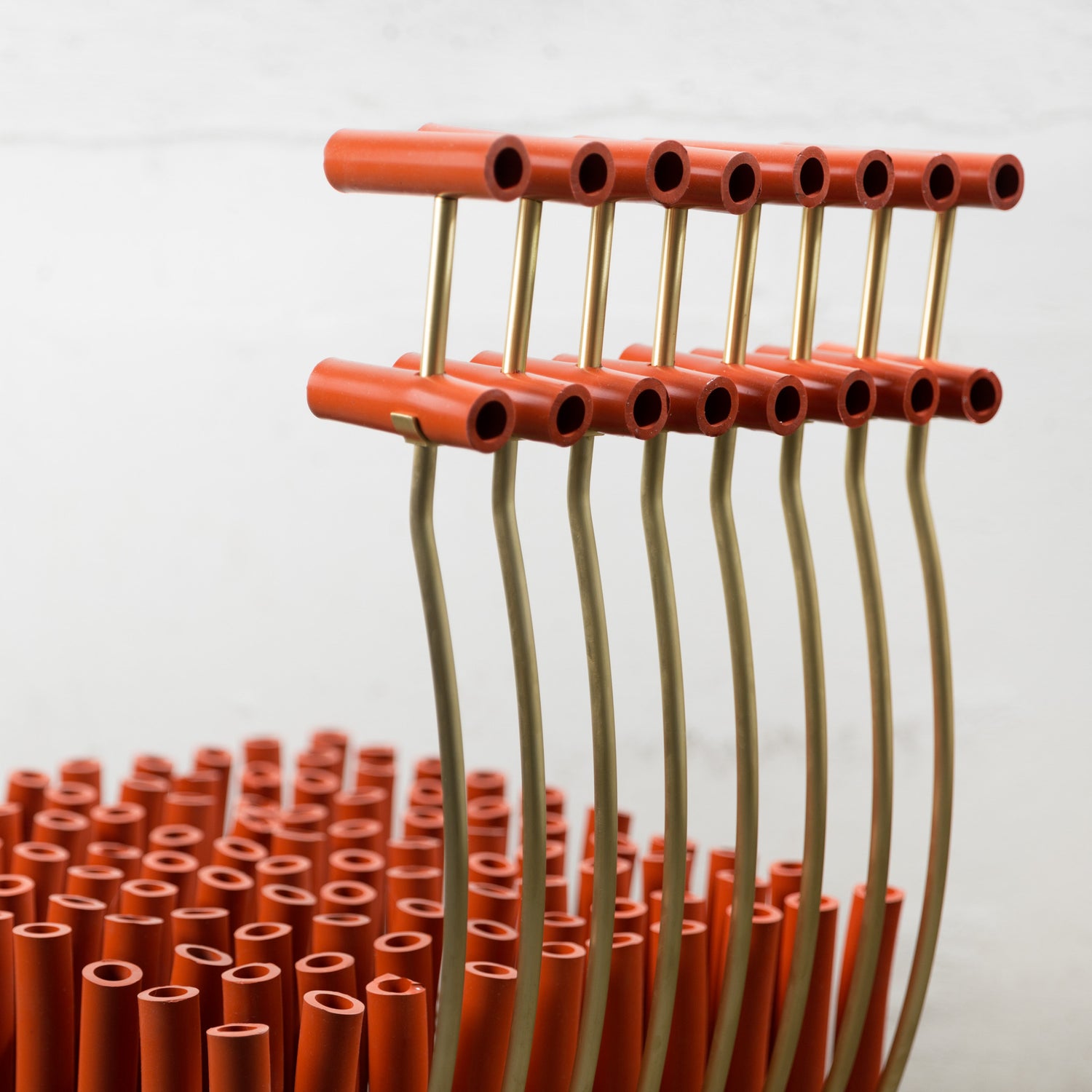 Chair with Tubes and Brass by Gentner