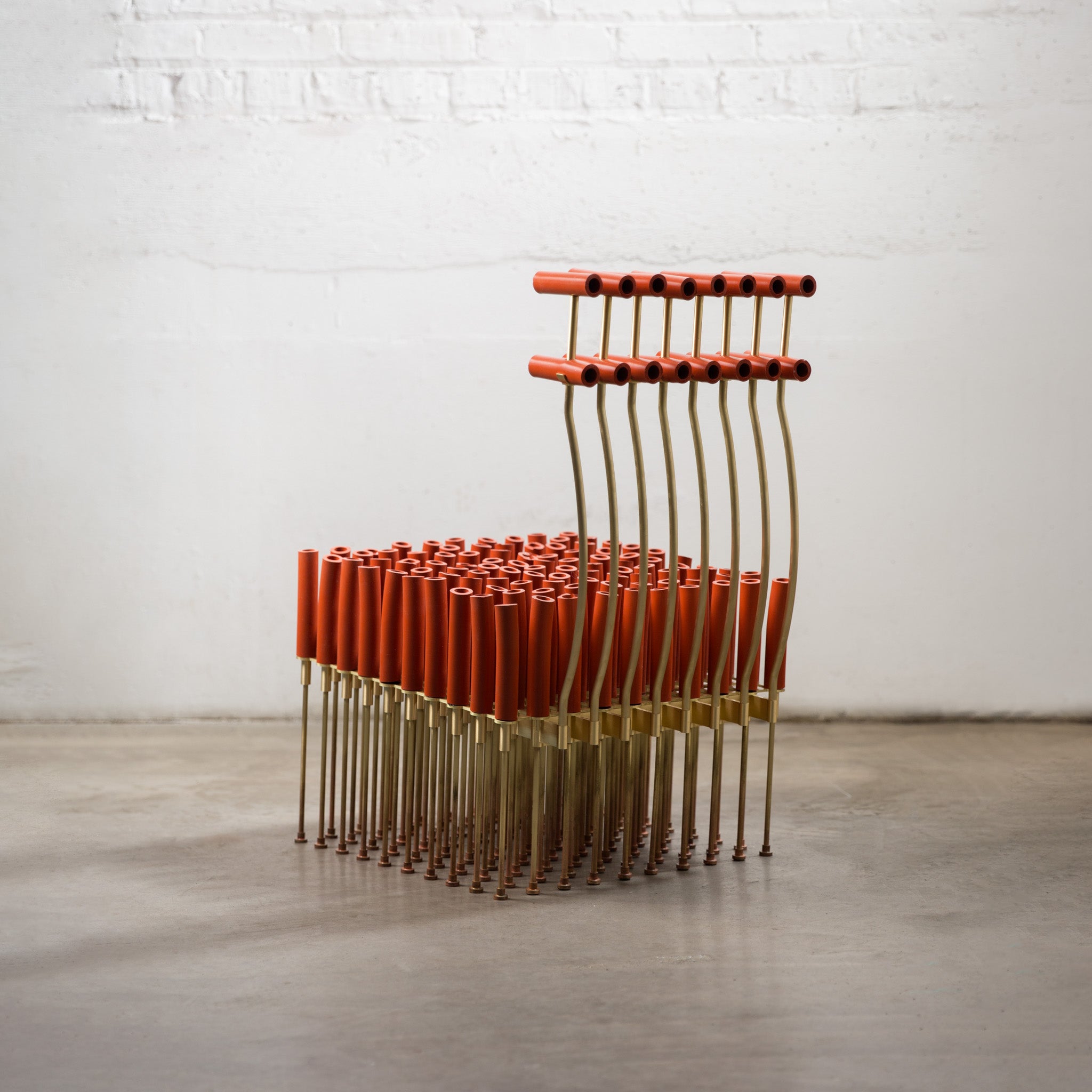 Chair with Tubes and Brass by Gentner