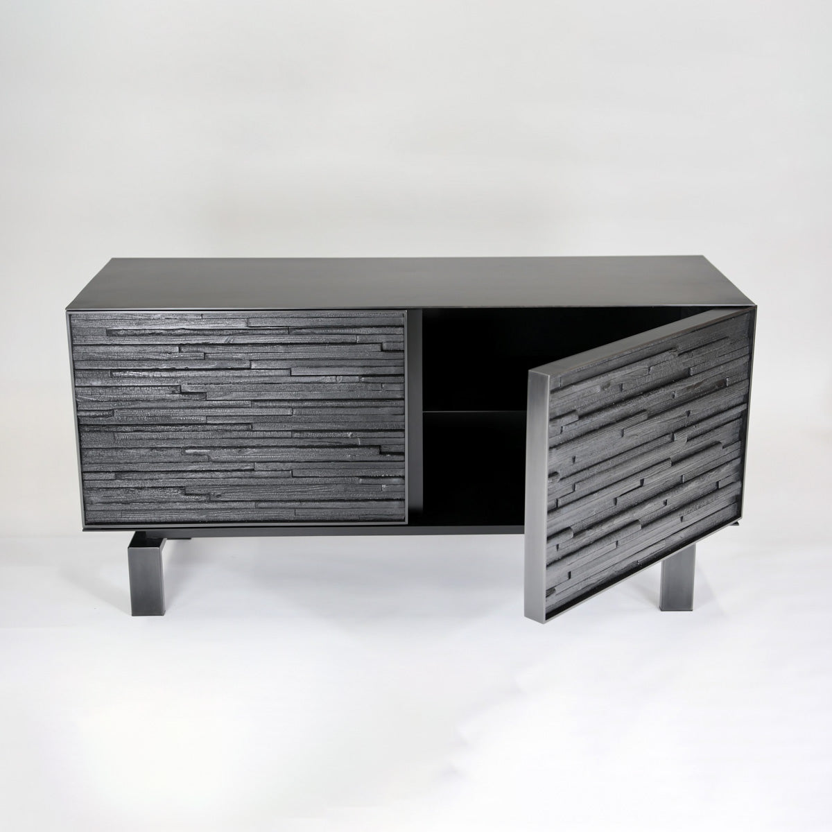 Charred Wood Cabinet 60&quot;