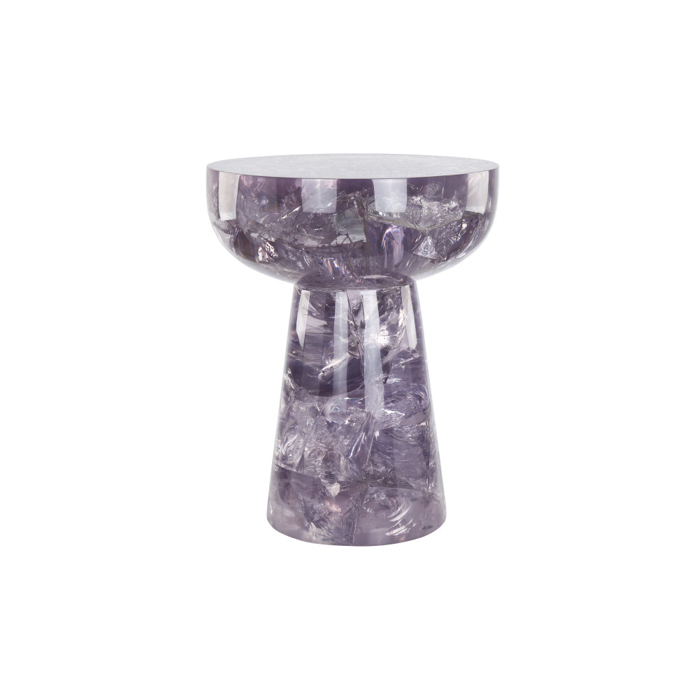 Ice Resin Clove Table (Clear Amethyst)