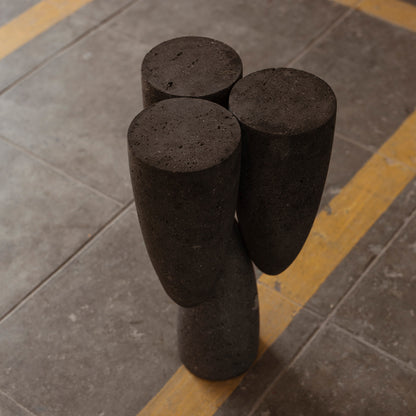 Copal Side Table in Volcanic Stone
