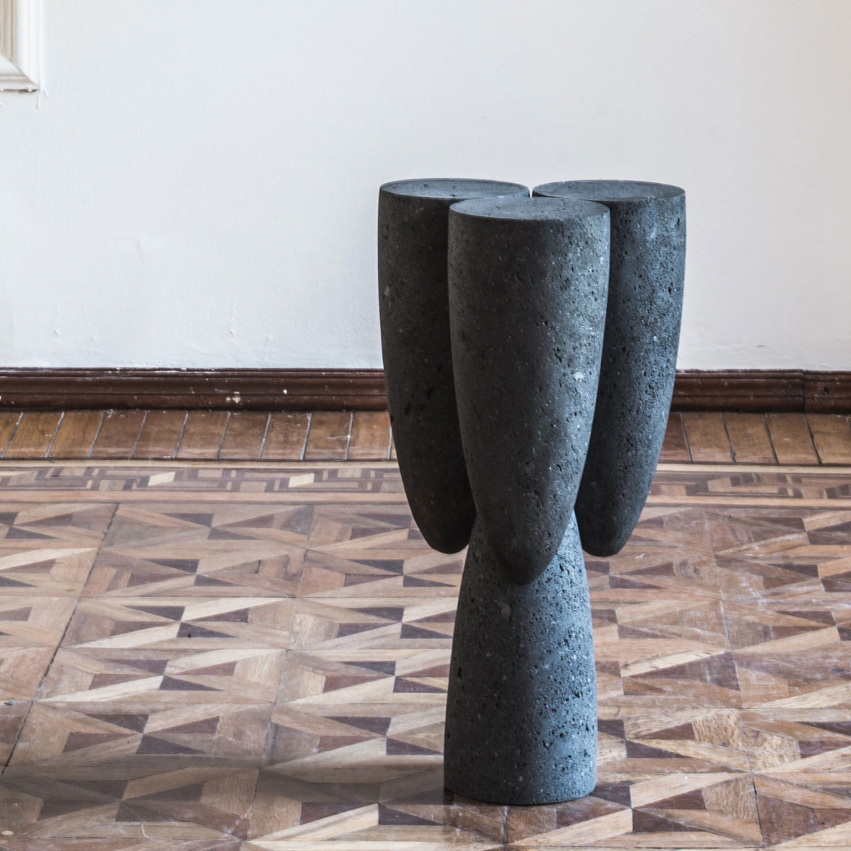 Copal Side Table in Volcanic Stone