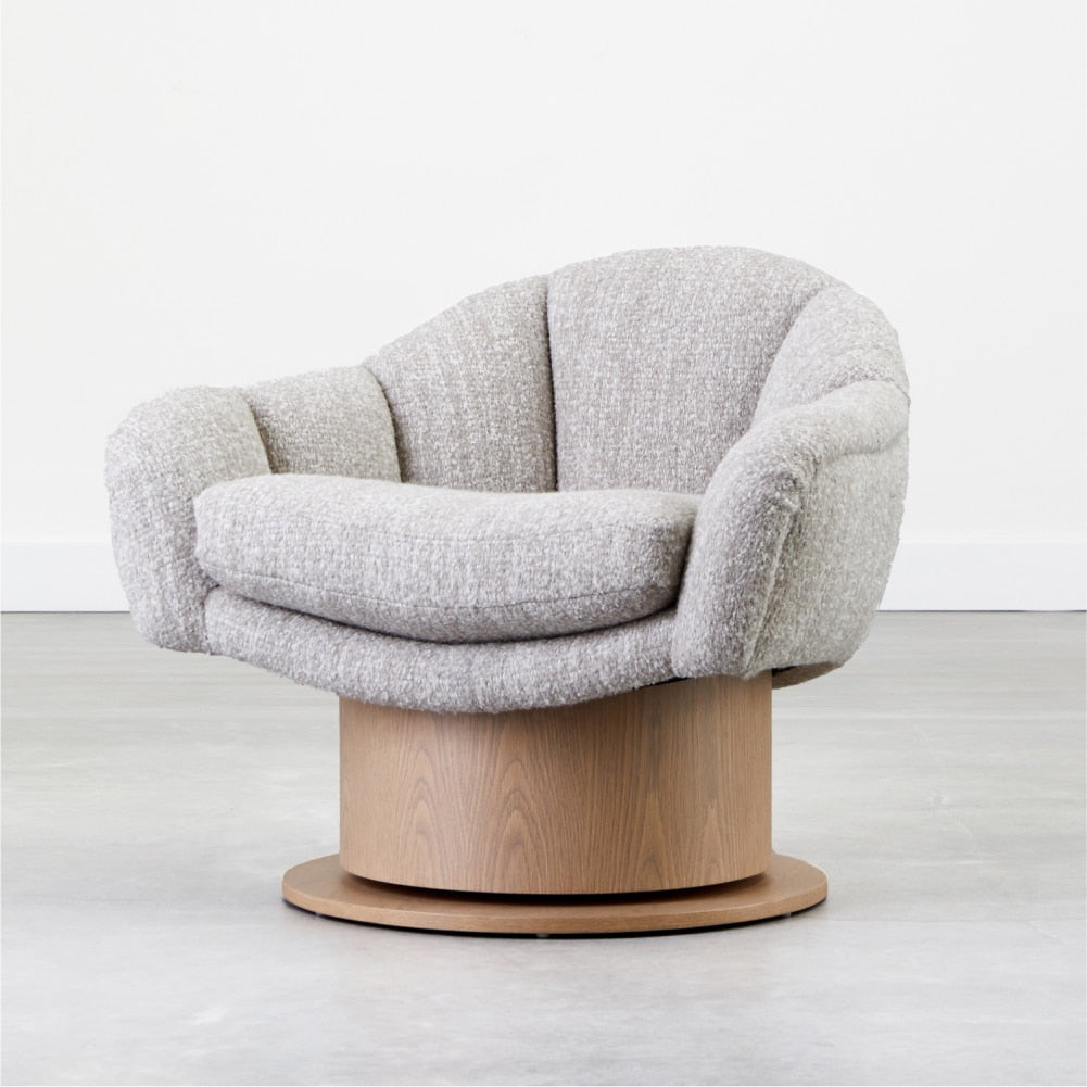 Turn Around Swivel Club Chair Channel Tufted