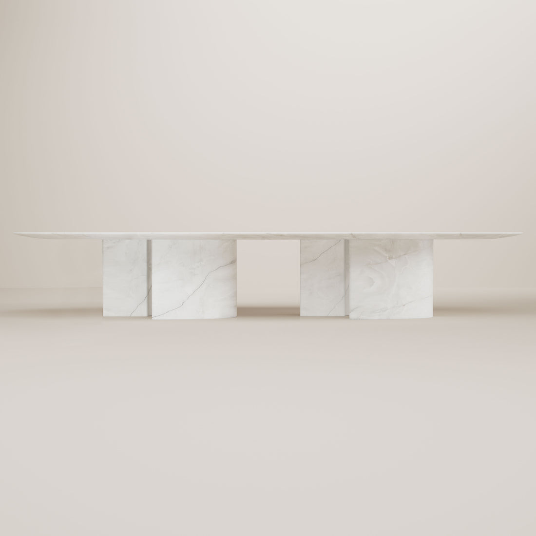 Eternel Sans Temps Dining Table Xlong - White Onyx