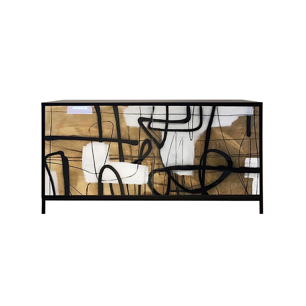 Enamel Abstract Credenza