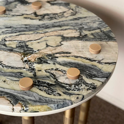 Ipanema Brass Marble Side Table