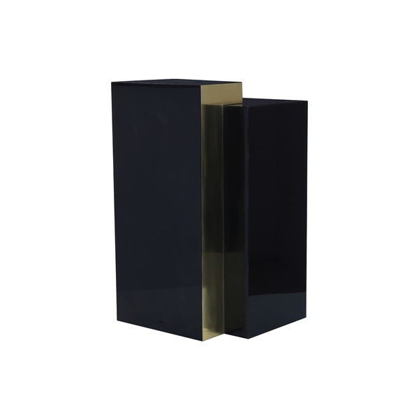 Isoloa Side Table (Charcoal &amp; Polished Brass)