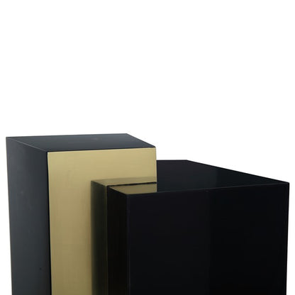 Isoloa Side Table (Charcoal &amp; Polished Brass)