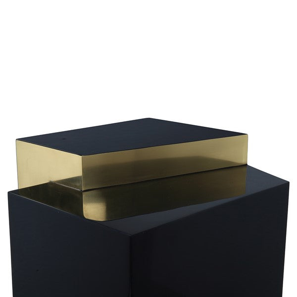 Isoloa Side Table (Charcoal &amp; Polished Brass)