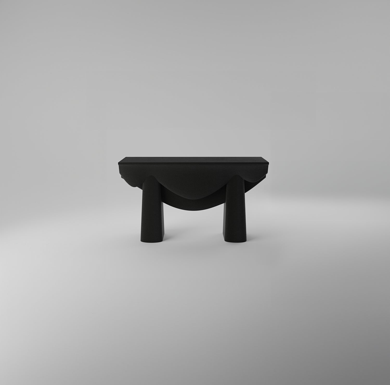 Contourage Quartz Sand Console Table - Black