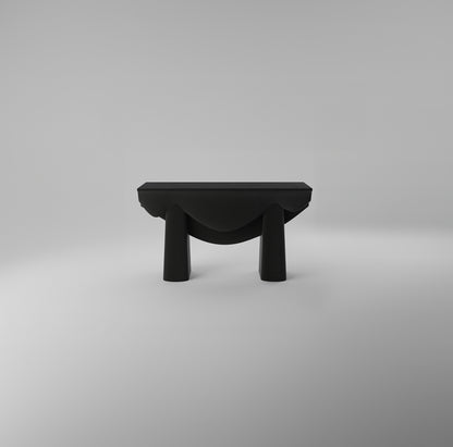 Contourage Quartz Sand Console Table - Black