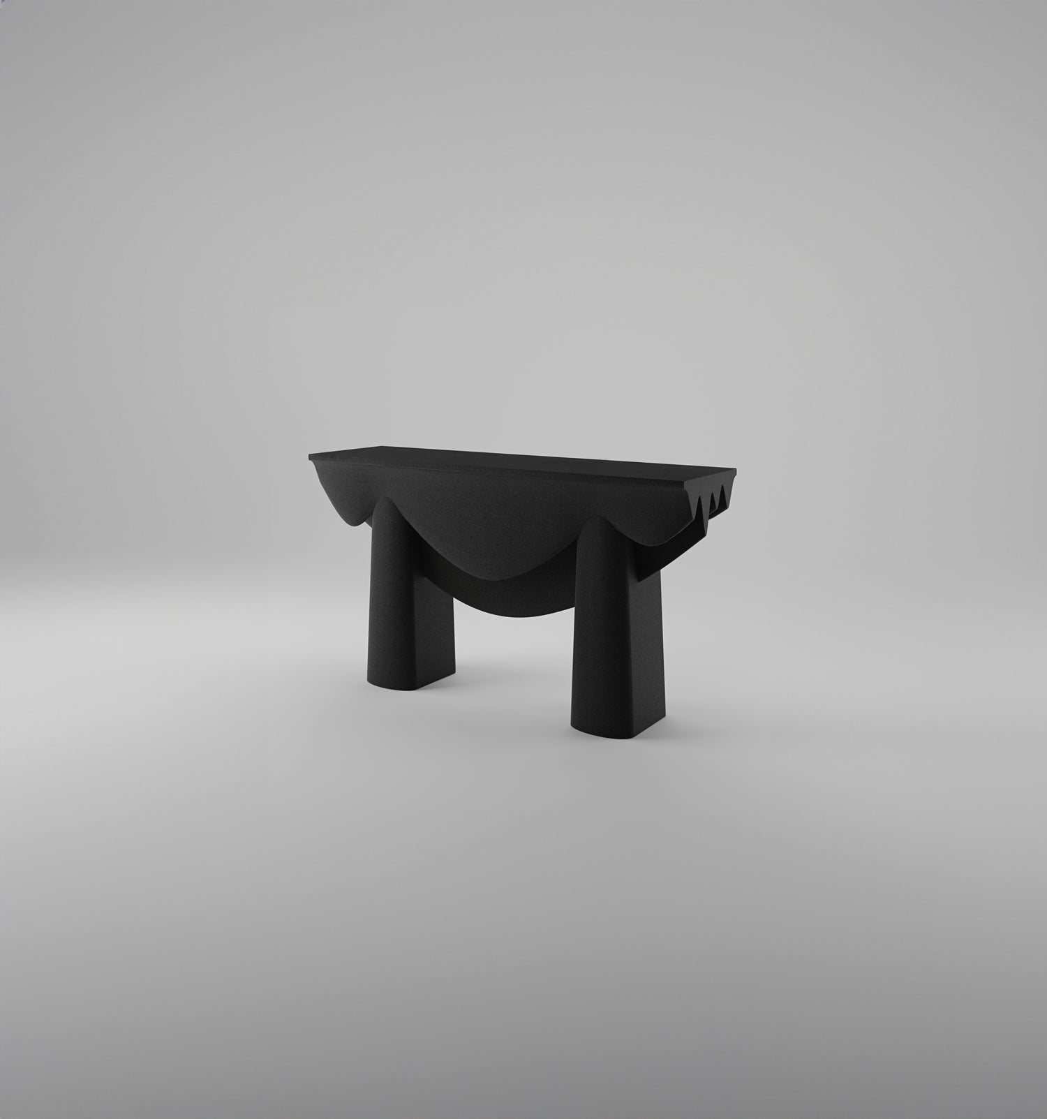 Contourage Quartz Sand Console Table - Black